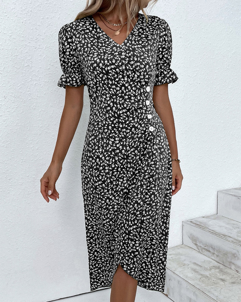 Blossomveil™ Midi Wrap Dress