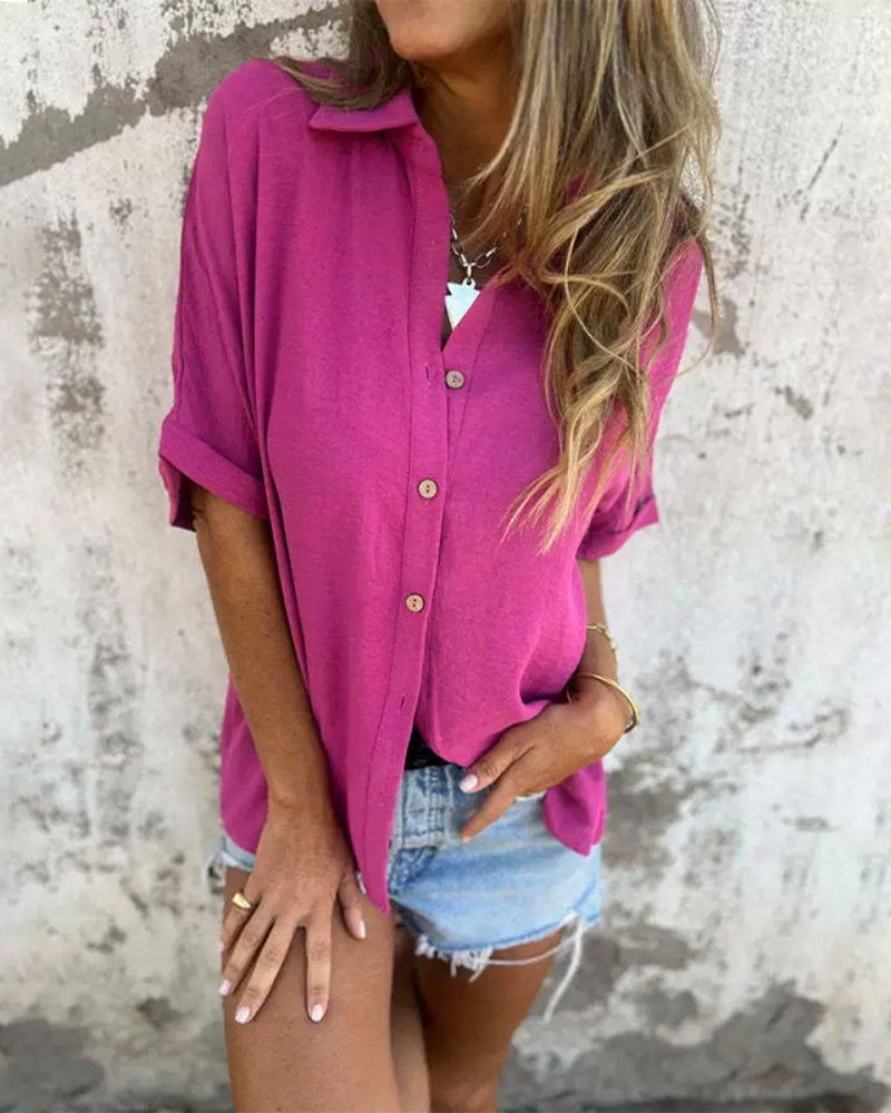 Riley™ Breezy Button Blouse