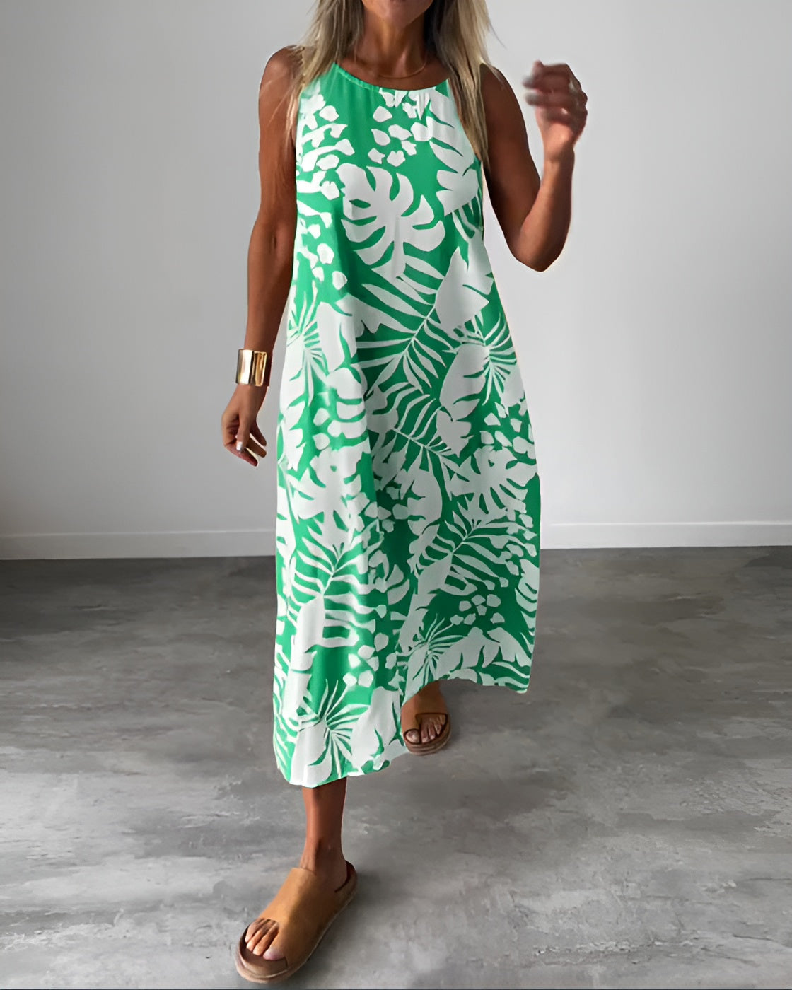 Solavie™ Palm Breeze Dress
