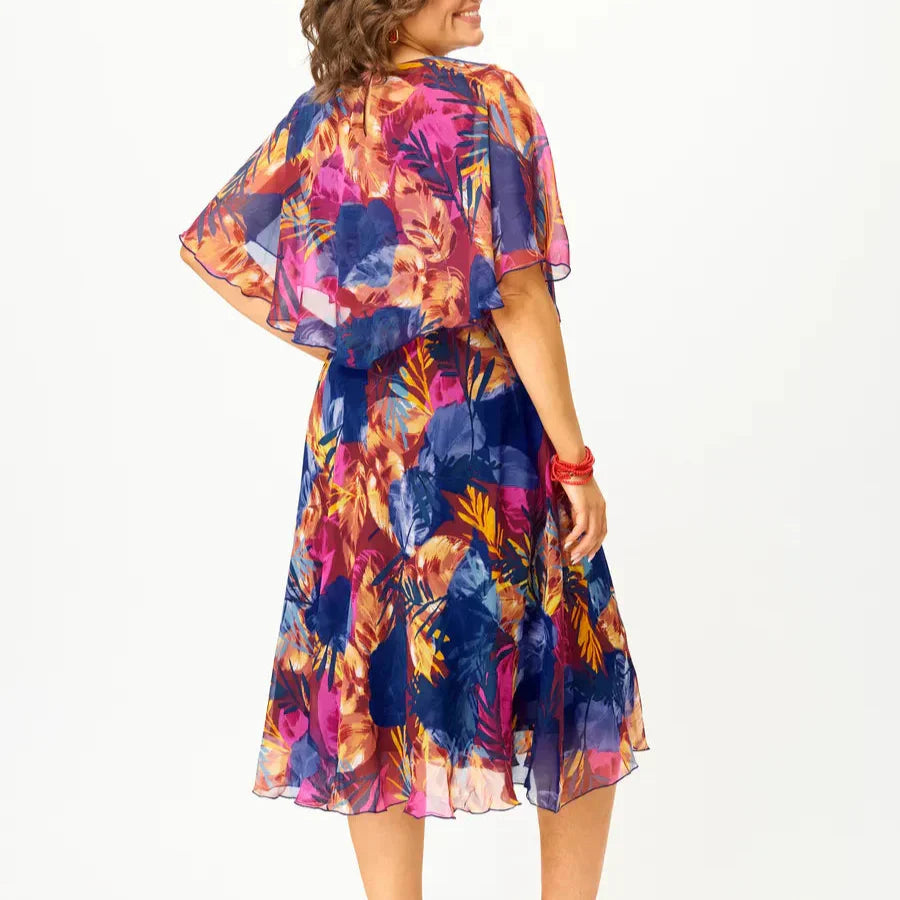 Lunara™ Midnight Bloom Midi Dress