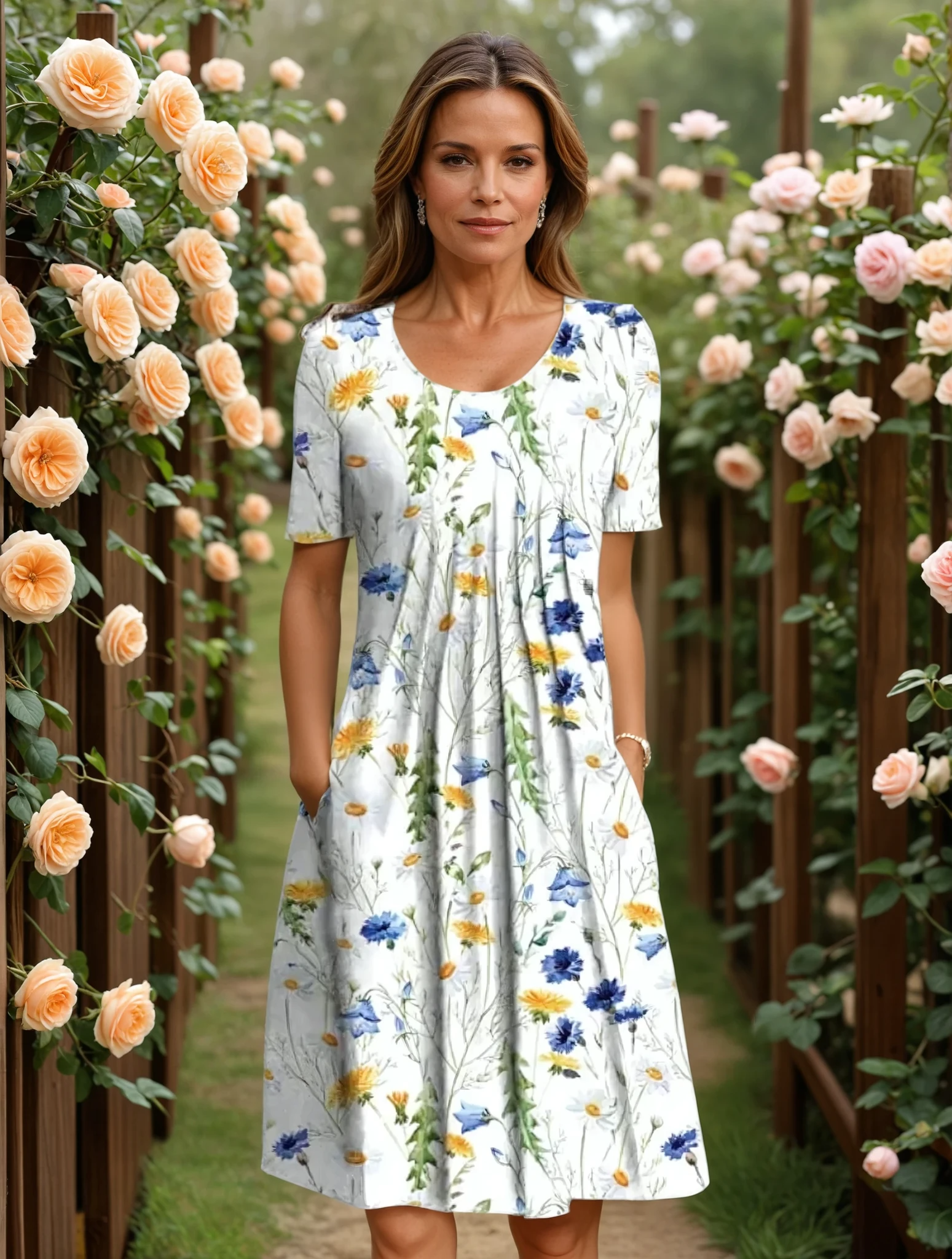 Floravine™ Button Front Summer Dress