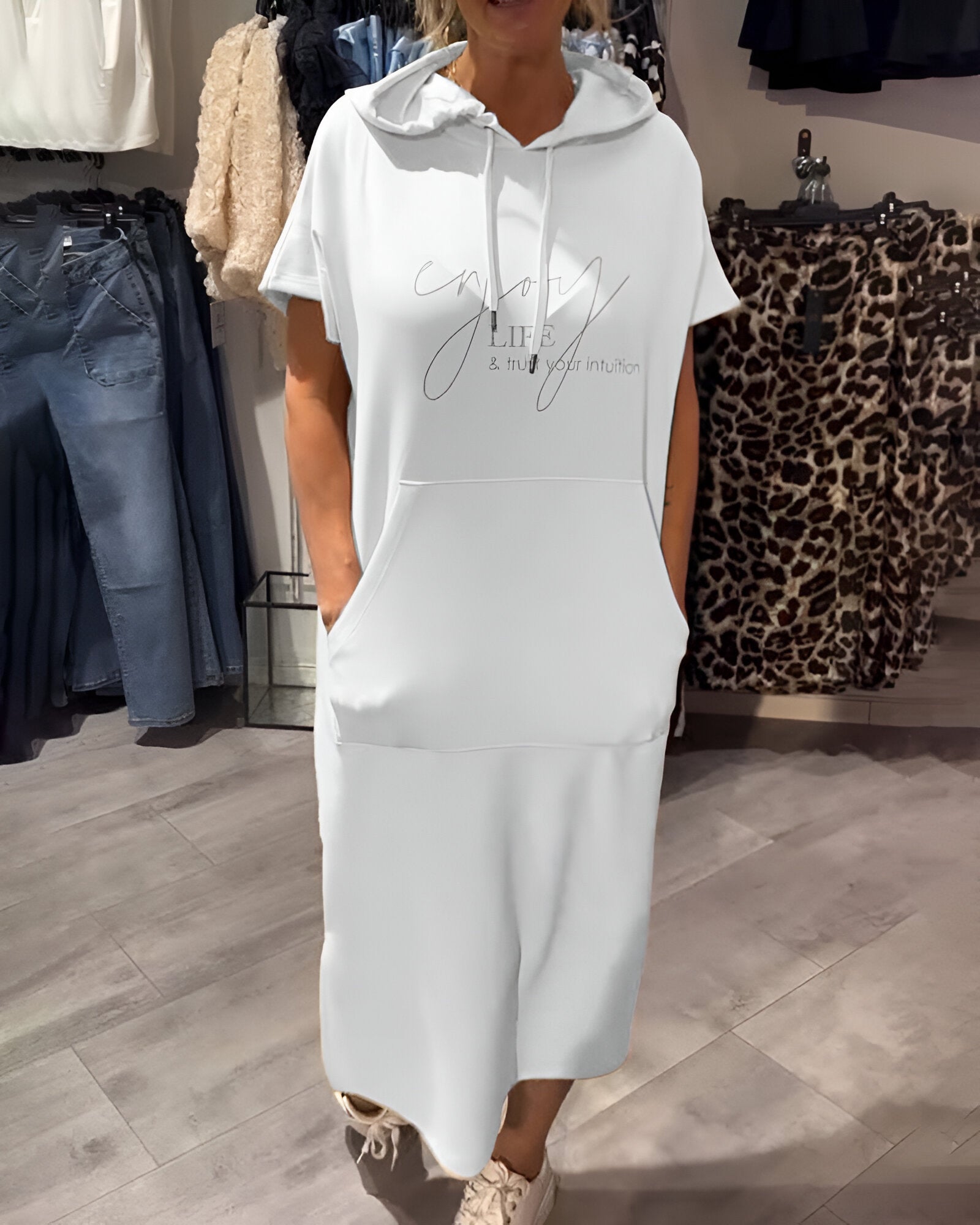 Tannika™ Hooded Midi Sweatdress