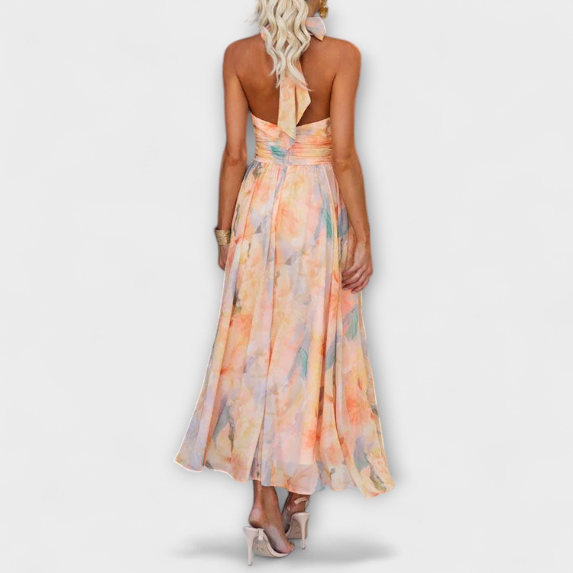 Phoebe™ Swirl Neck Maxi Dress