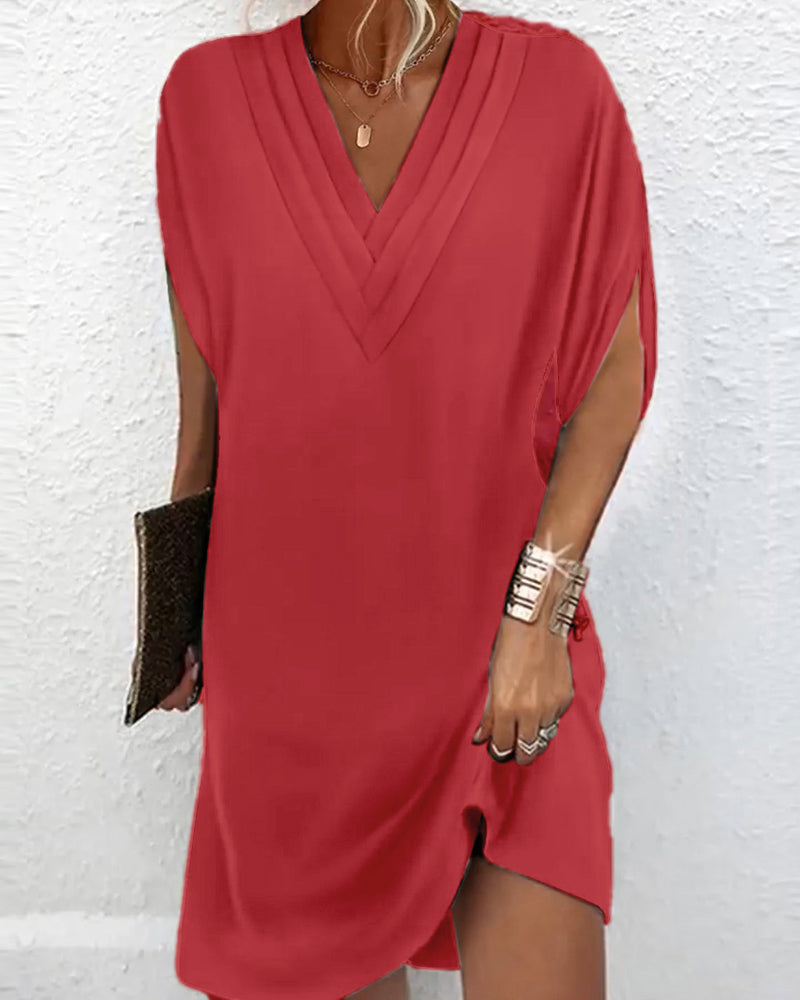 Mirella™ Draped V-Neck Dress