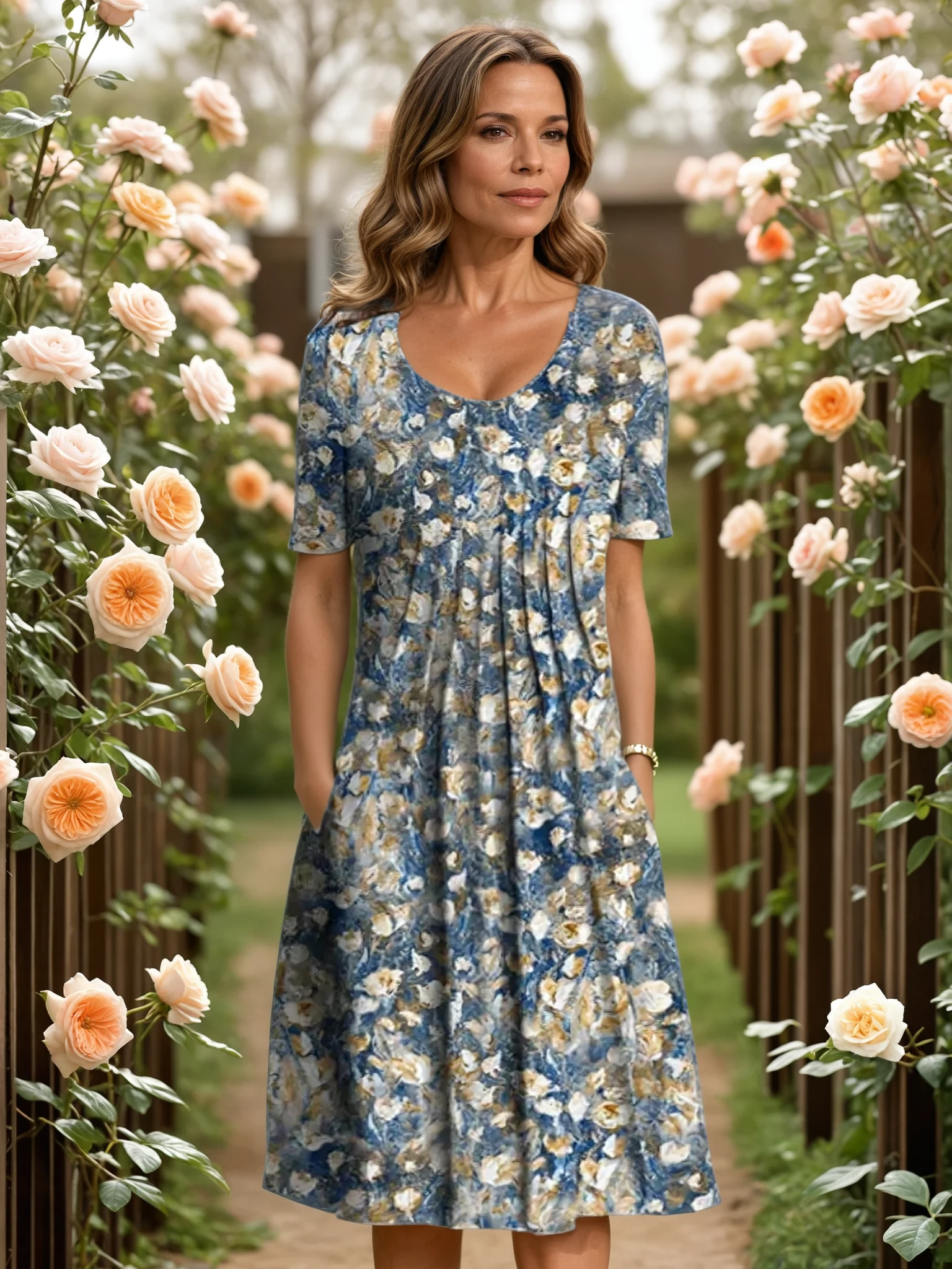 Floravine™ Button Front Summer Dress
