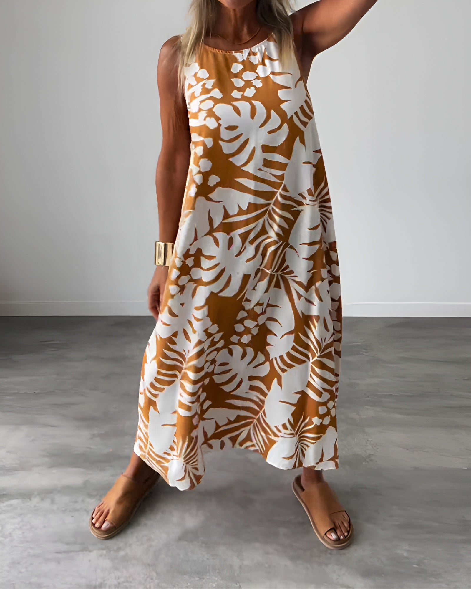Solavie™ Palm Breeze Dress
