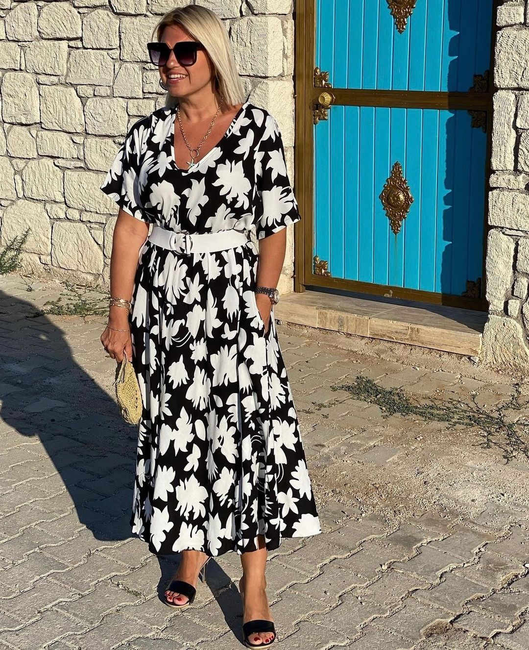 Kendra™ Tropical V-Neck Maxi Dress