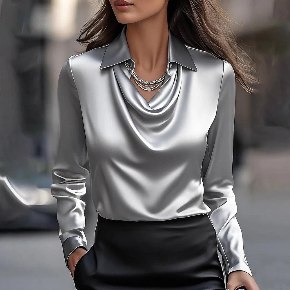Adele™ Draped Collar Blouse
