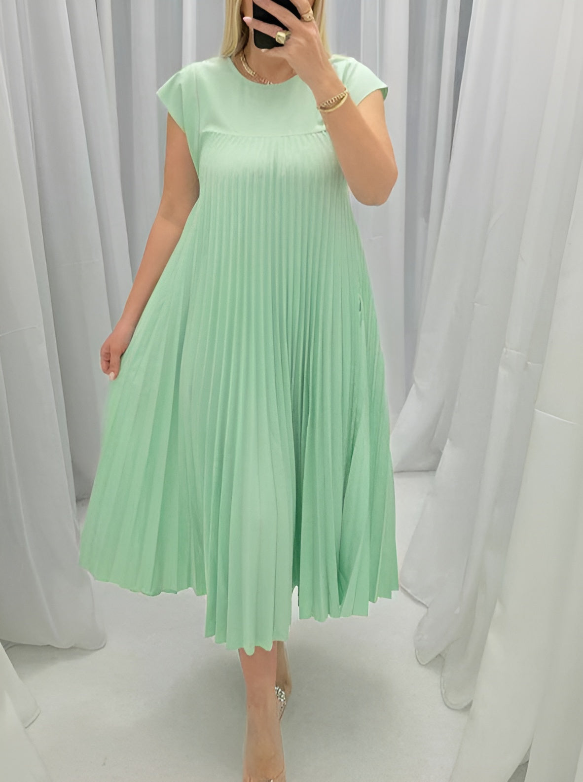Lunivelle™ Pleated Grace Midi Dress
