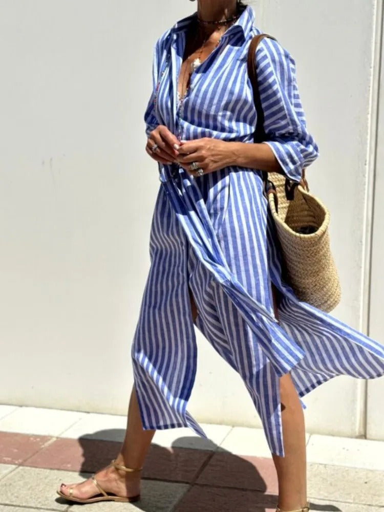 Maristripe™ Coastal Shirt Dress
