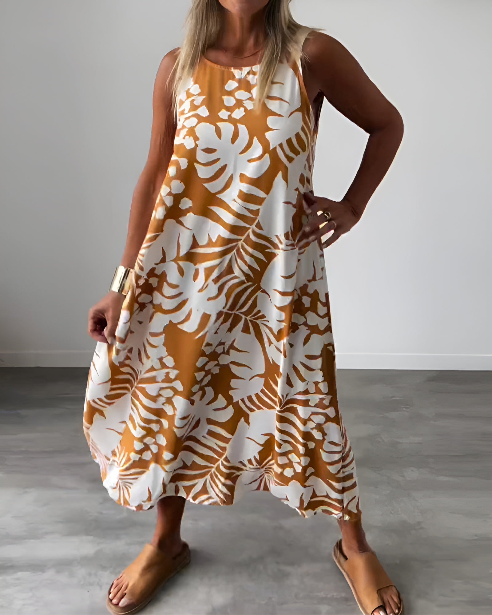 Solavie™ Palm Breeze Dress