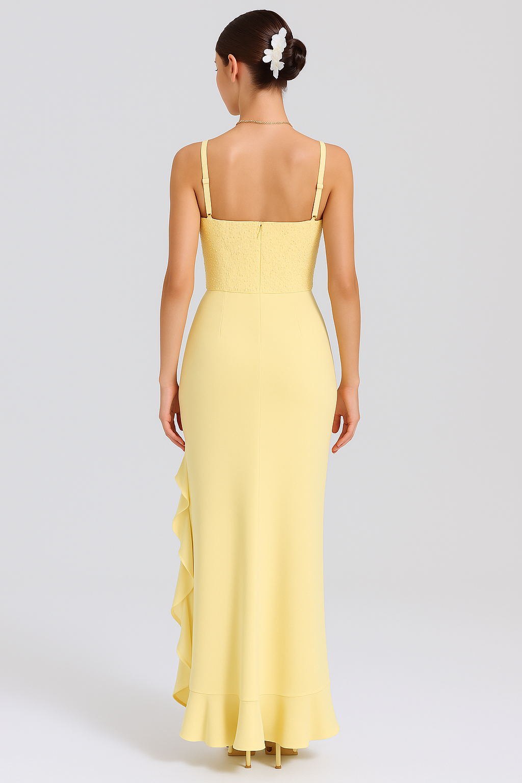 Natalie | Ruffled Satin Corset Dress