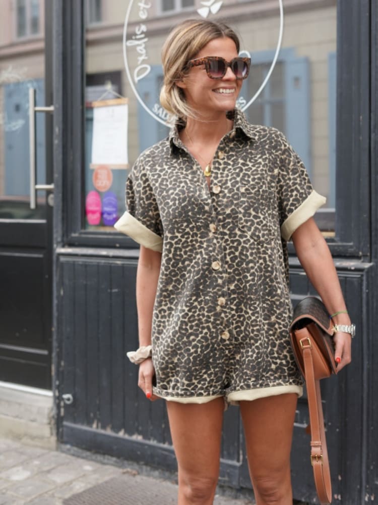 Frankie™ Leopard Button Playsuit