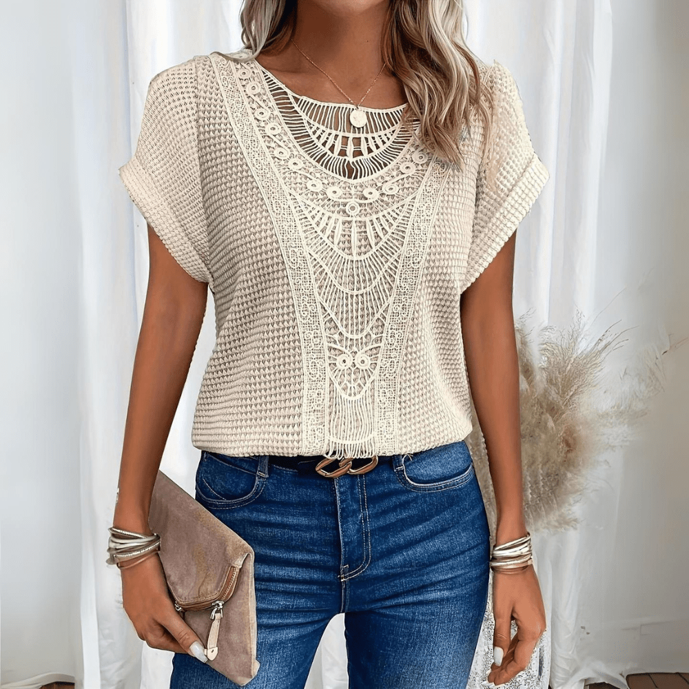 Maisie™ Crochet Neck Tee