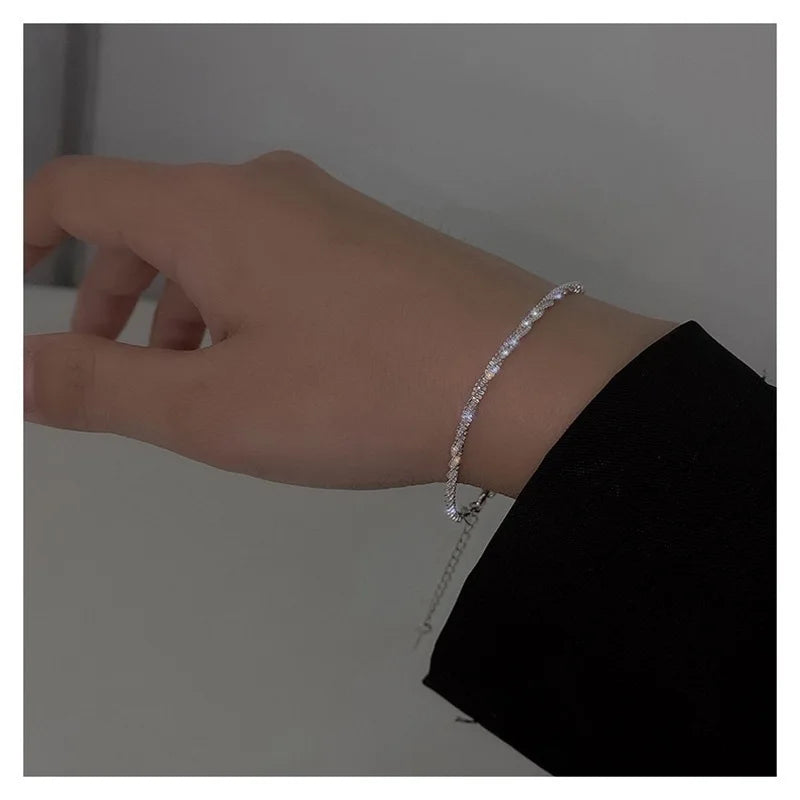 Elise™ Silver Spark Chain and Bracelet Set