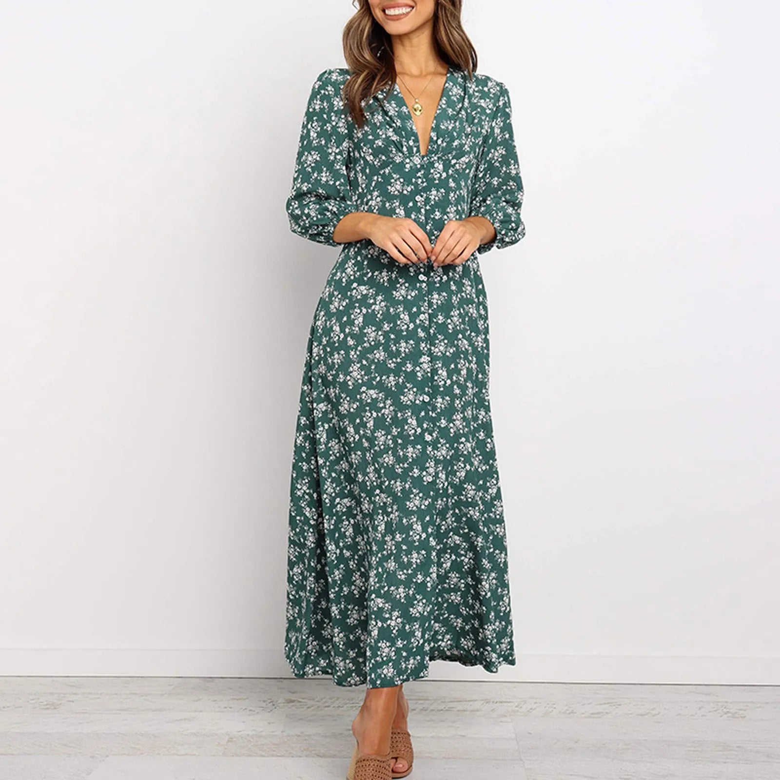 Rosavelle™ Long Sleeve Floral Maxi Dress