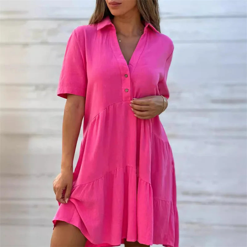 Lunara™ Relaxed Summer Shirt Dress