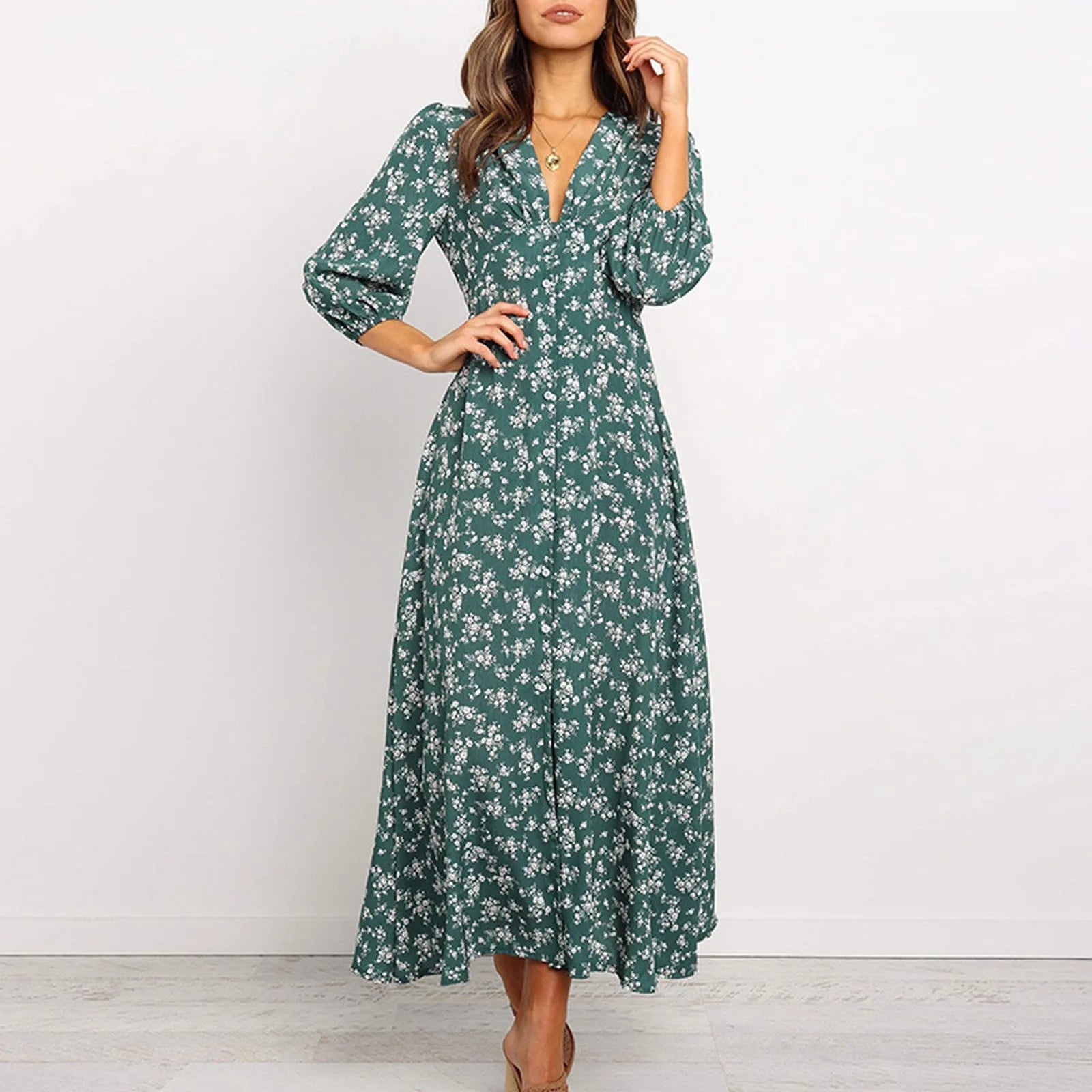Rosavelle™ Long Sleeve Floral Maxi Dress