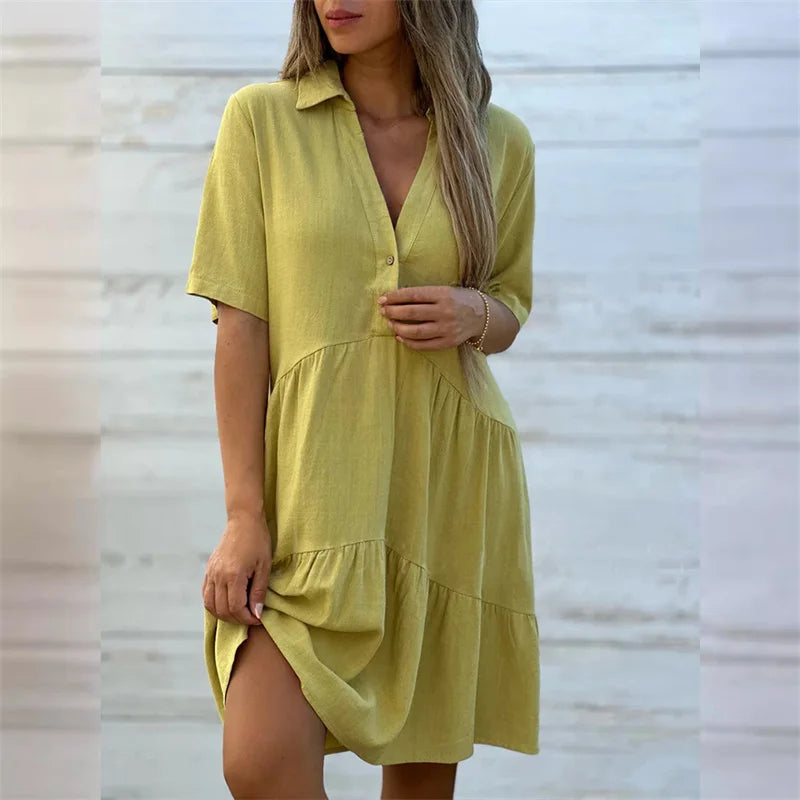 Lunara™ Relaxed Summer Shirt Dress