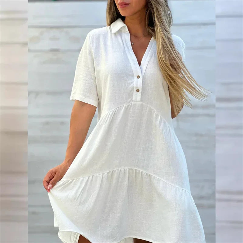 Lunara™ Relaxed Summer Shirt Dress