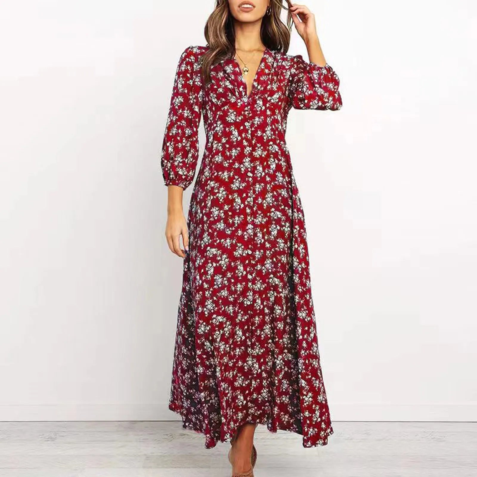 Rosavelle™ Long Sleeve Floral Maxi Dress