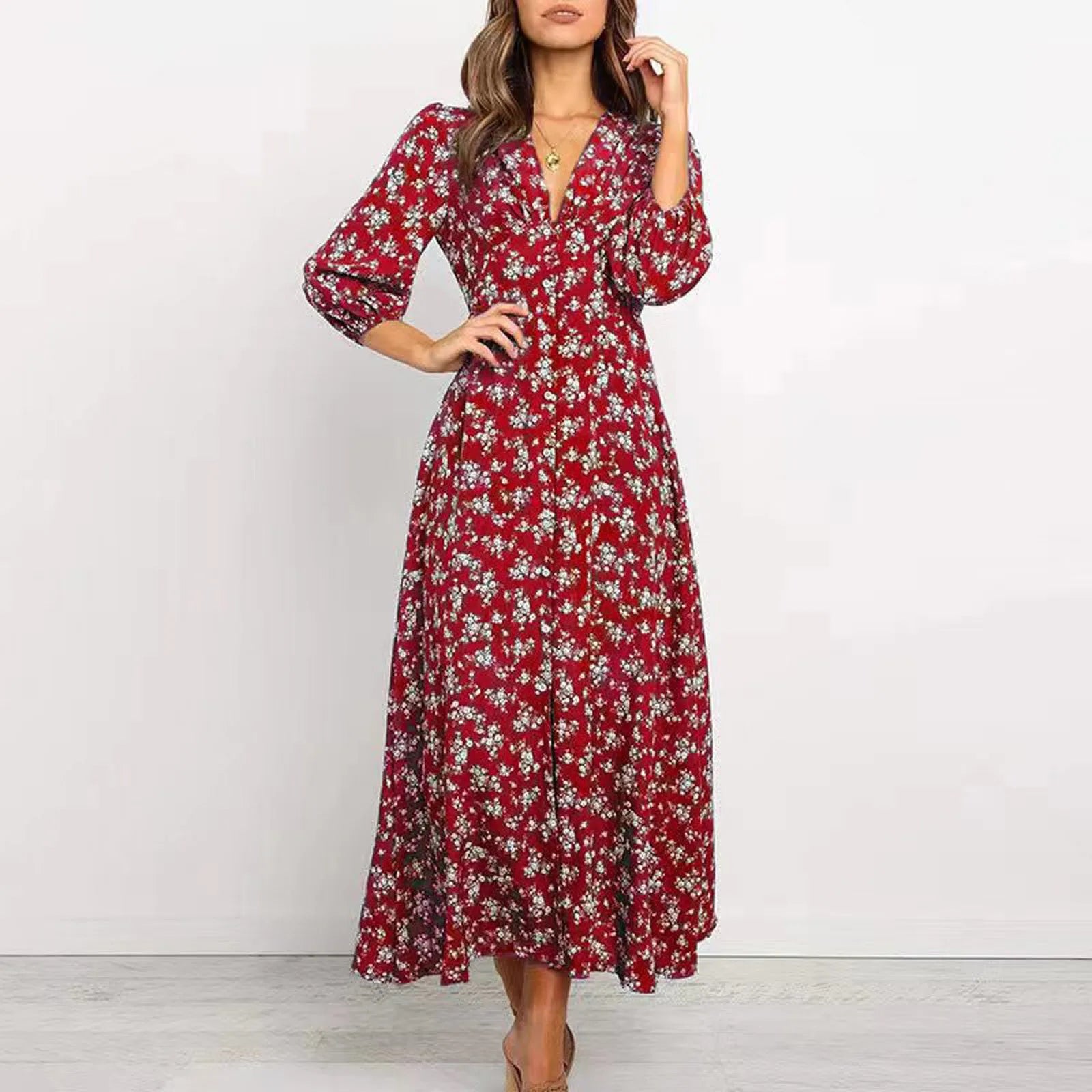 Rosavelle™ Long Sleeve Floral Maxi Dress