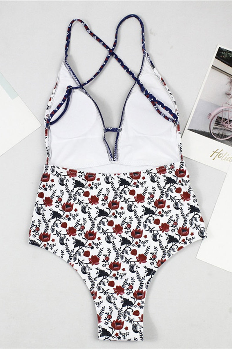 April | Boho Print Swimsuit with V-Neck