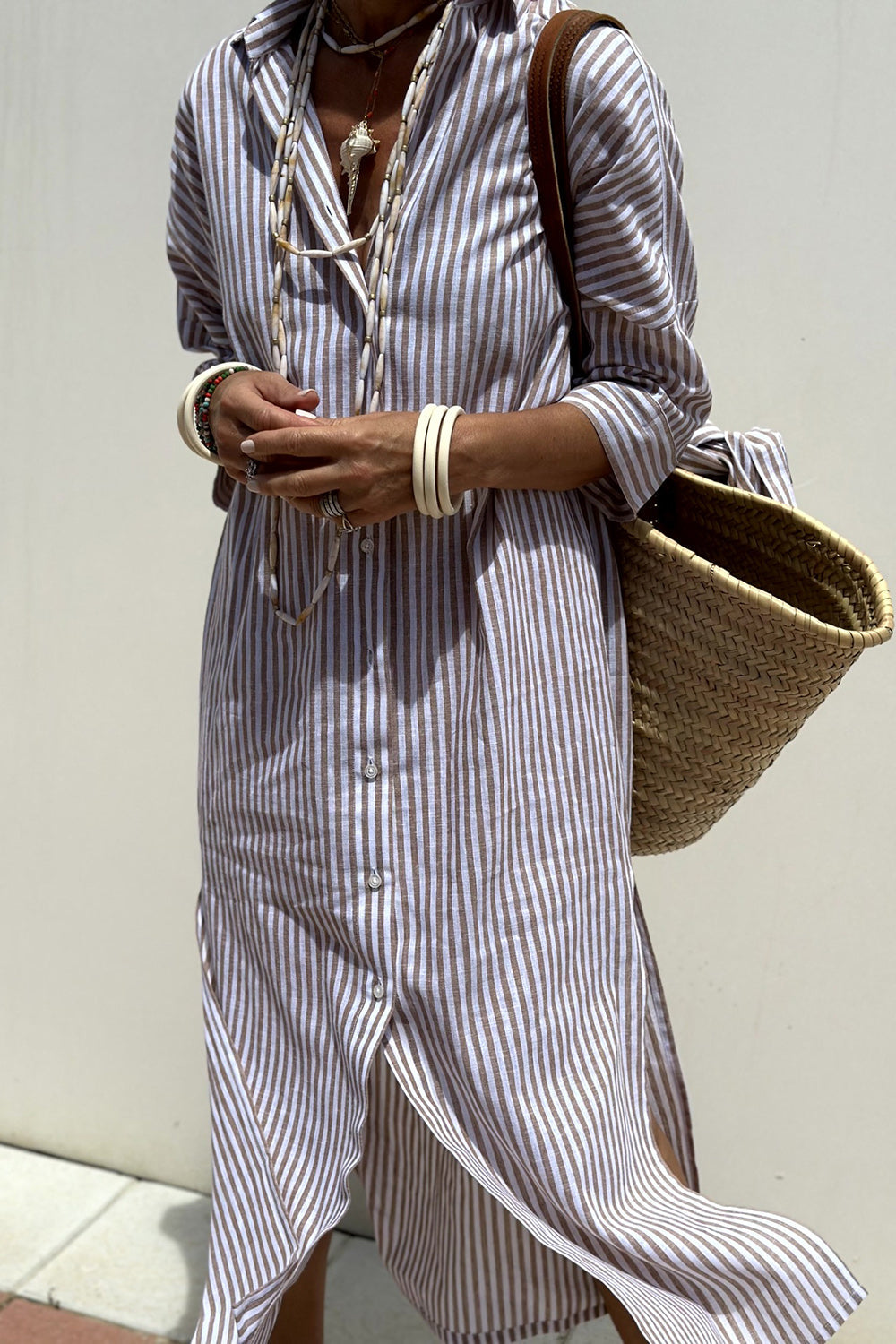 Seabourne™ Striped Maxi Shirt Dress