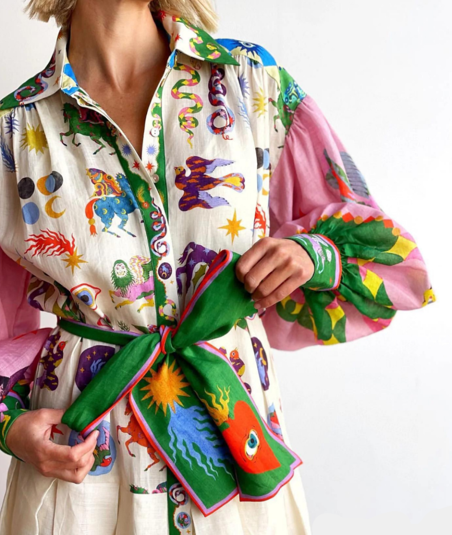 Floravida™ Artistic Maxi Shirt Dress