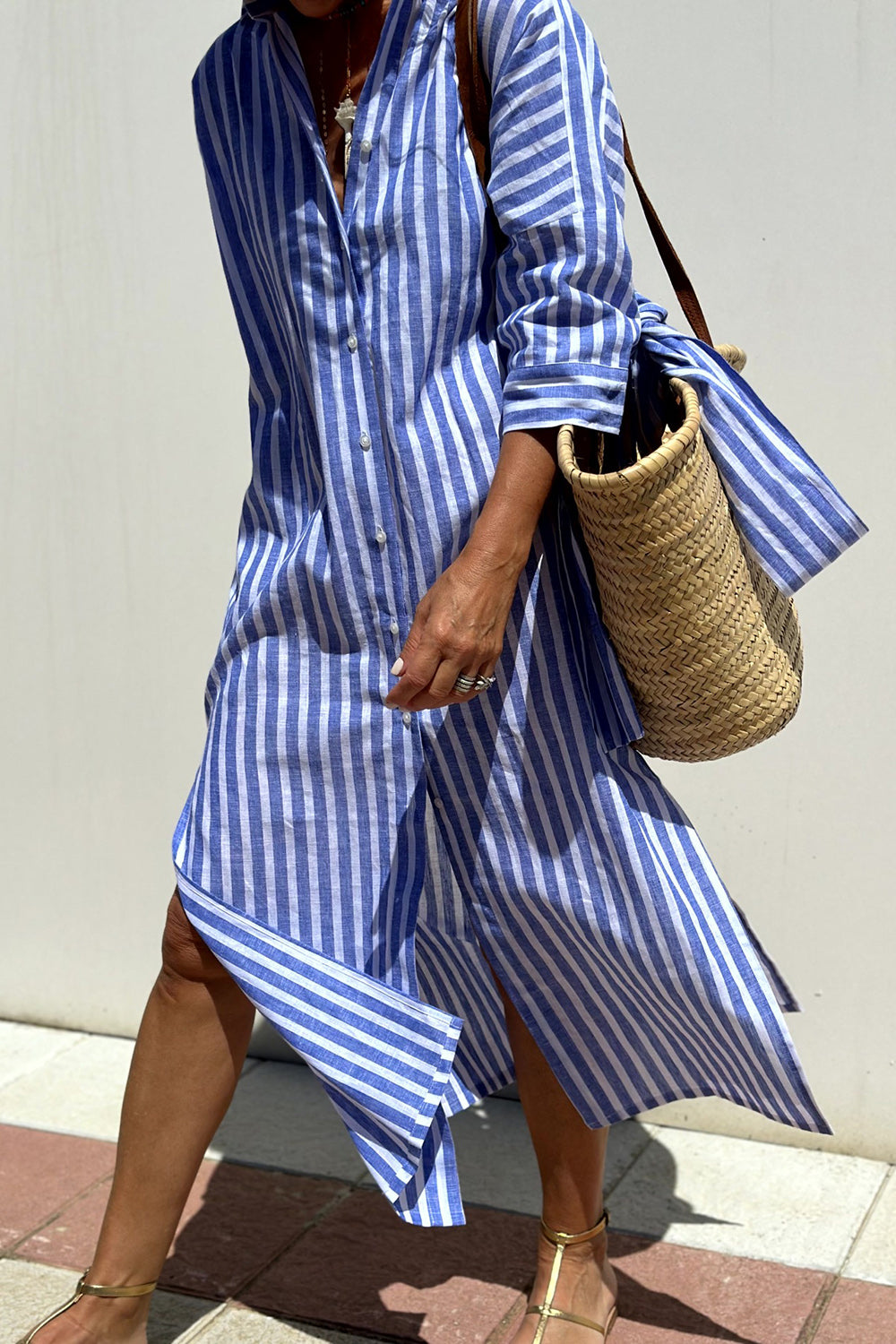 Seabourne™ Striped Maxi Shirt Dress