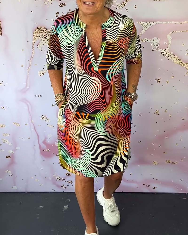 Summer | Colourful V-neck Dress