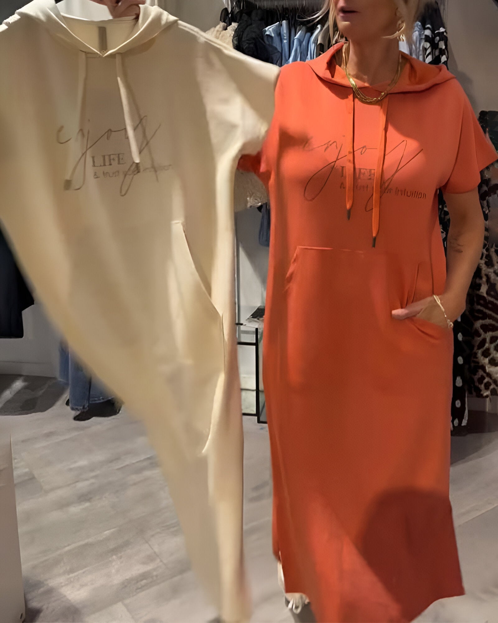 Tannika™ Hooded Midi Sweatdress