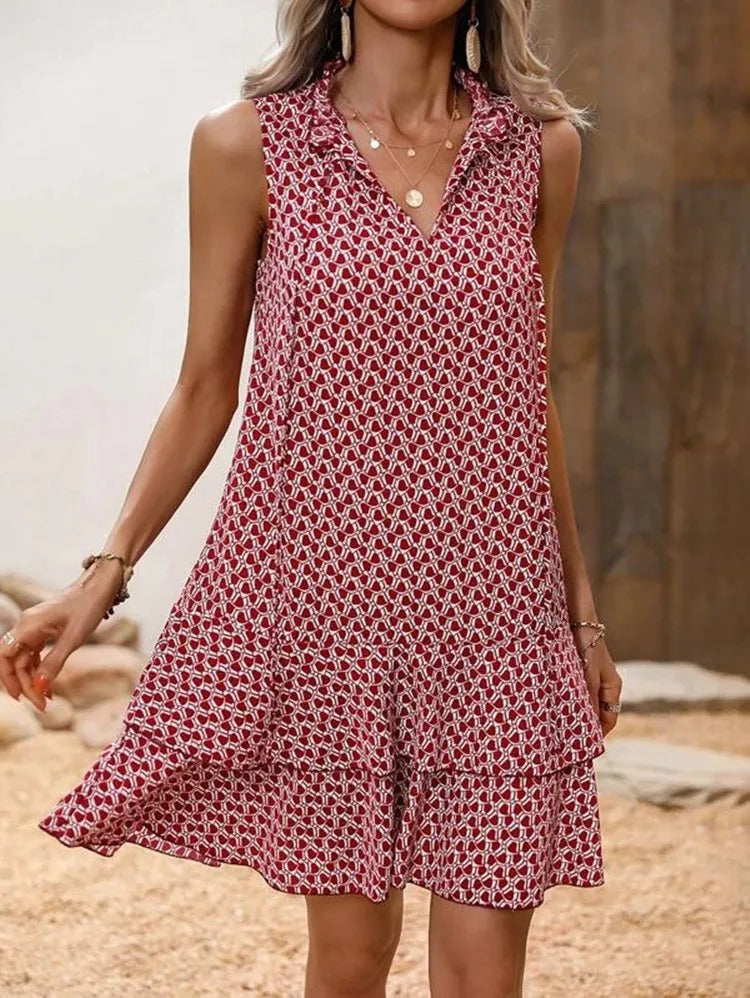 Marivelle™ Tie-Neck Summer Shift Dress