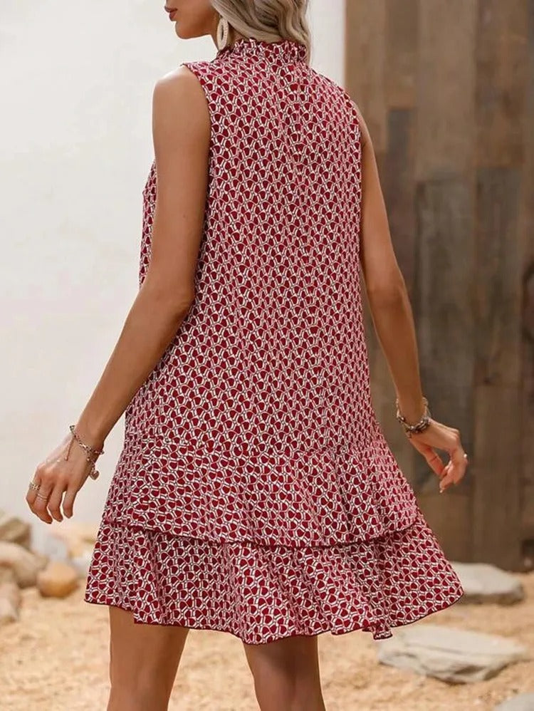 Marivelle™ Tie-Neck Summer Shift Dress