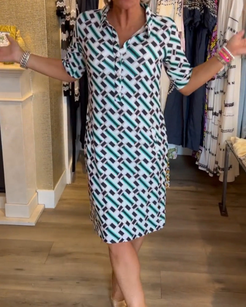 Clara™ Geo Print Shirt Dress