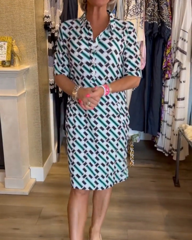 Clara™ Geo Print Shirt Dress