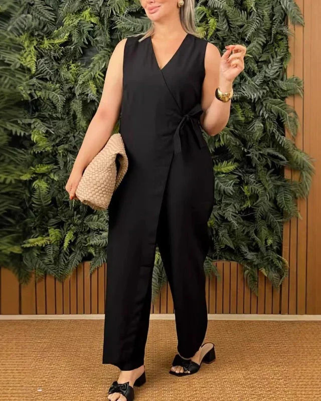 Solvara™ Wrap Tie Jumpsuit