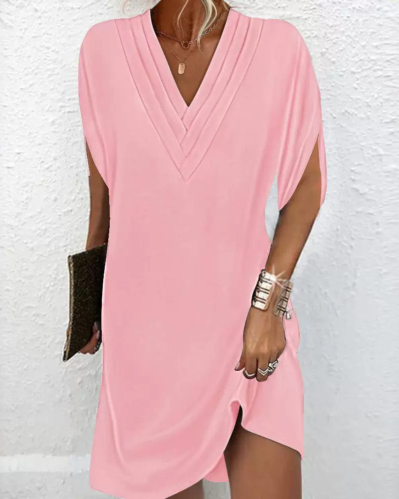 Mirella™ Draped V-Neck Dress
