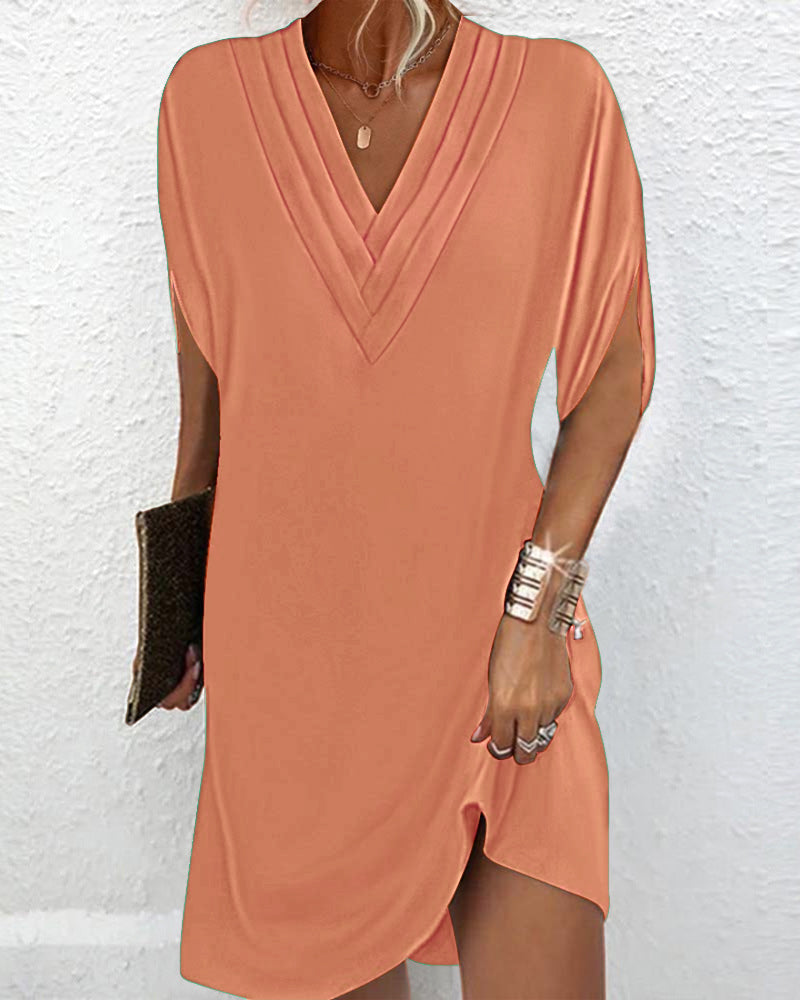 Mirella™ Draped V-Neck Dress