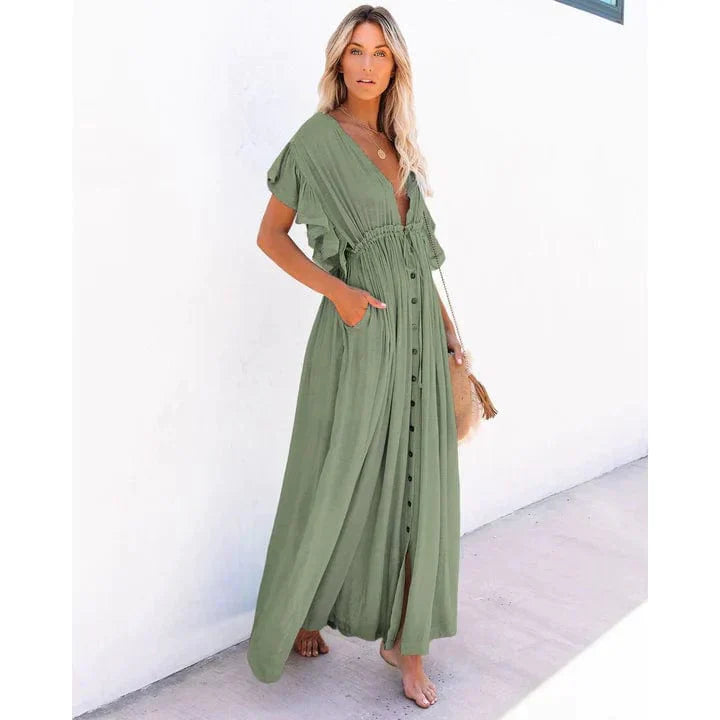 Sorena™ Buttoned Boho Dress