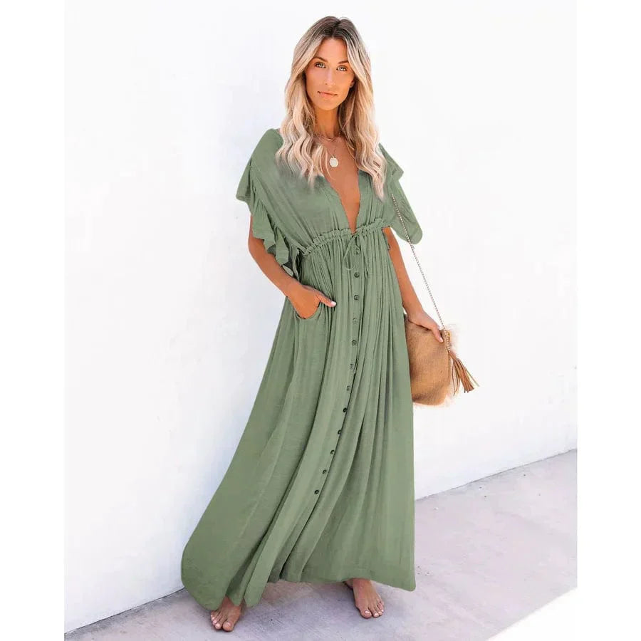 Sorena™ Buttoned Boho Dress