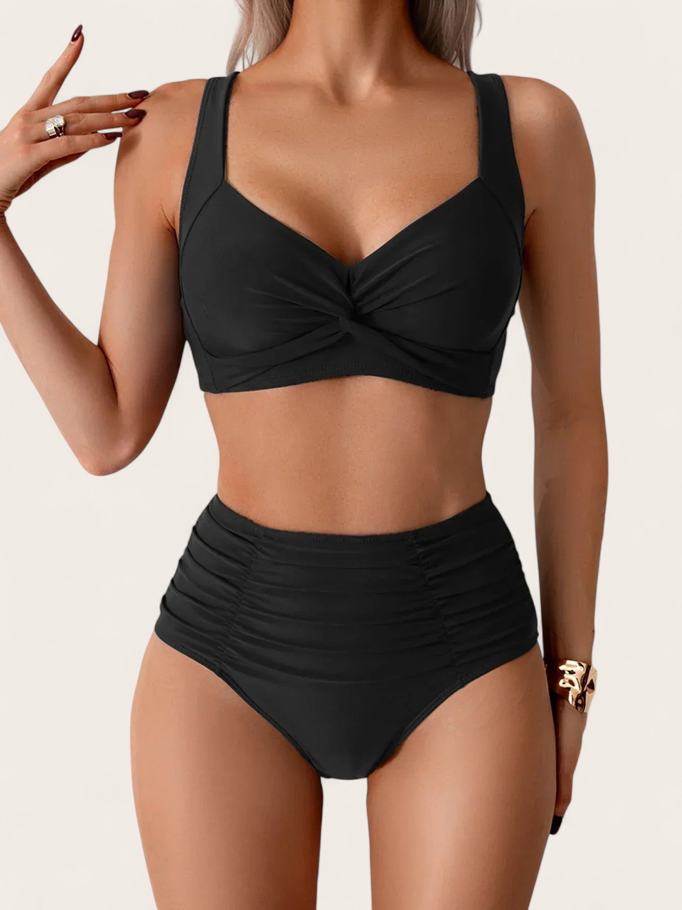 Faye™ Ruched High-Waist Bikini Set