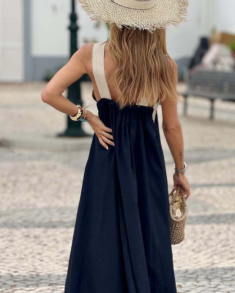 Harperleigh™ Two-Tone Halter Dress