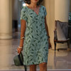 Levara™ Leaf Print Summer Dress