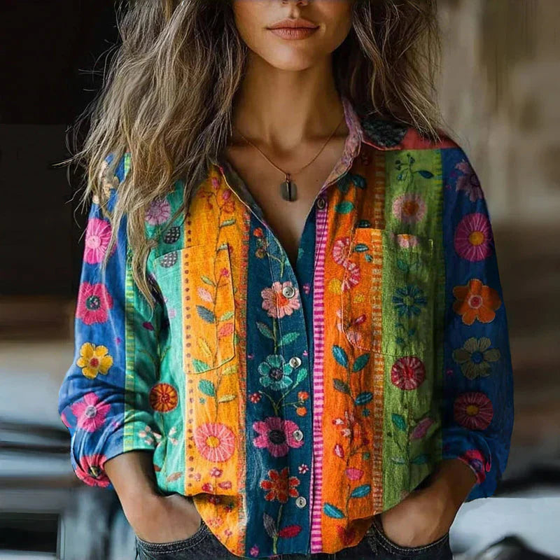 Maisie™ Vintage Button Blouse