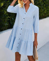 Celestie™ Button-Tiered Shirt Dress