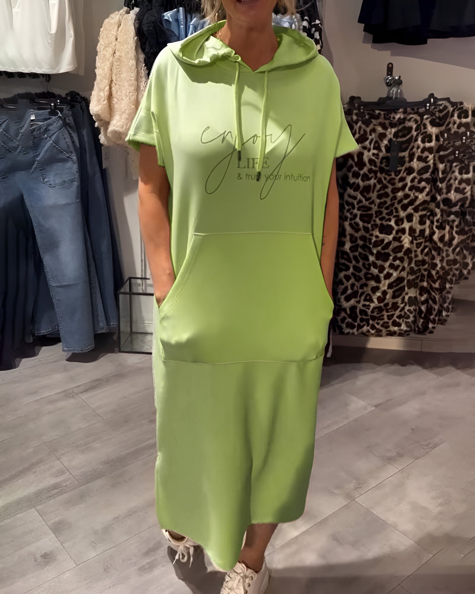 Tannika™ Hooded Midi Sweatdress