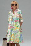 Floramira™ Pastel Garden Shirt Dress