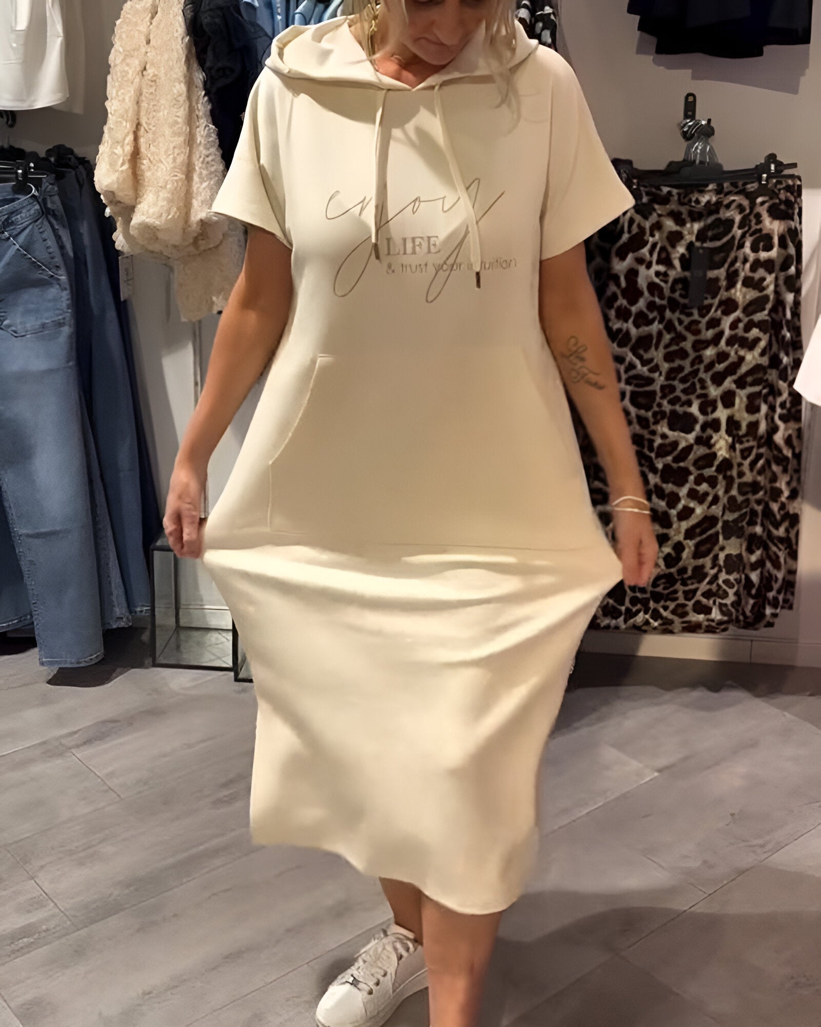 Tannika™ Hooded Midi Sweatdress