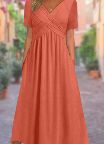 ISLA™ Cross-Pleat Midi Dress